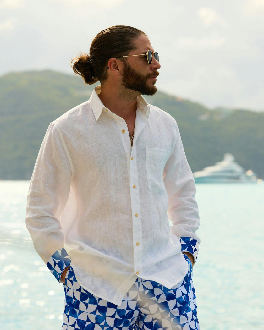 The Greece - Long Sleeve Linen Shirt