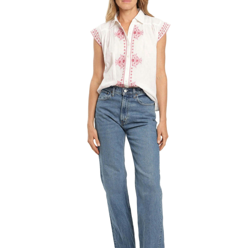 Esmeralda Blouse - White Blush