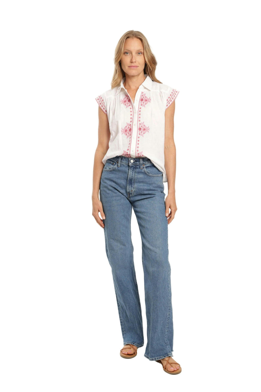Esmeralda Blouse - White Blush