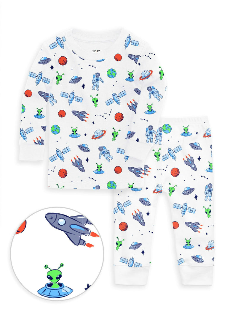 The Organic Long Sleeve Pajama Set [Aliens and Astronauts]