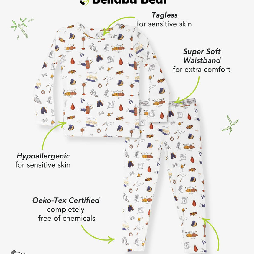 Boxing Bamboo Kids Pajamas