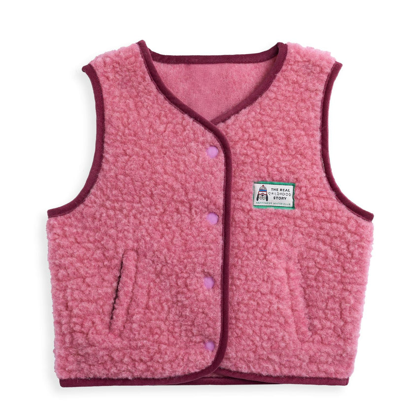 children's merino wool vest - dusty pink