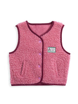 children's merino wool vest - dusty pink