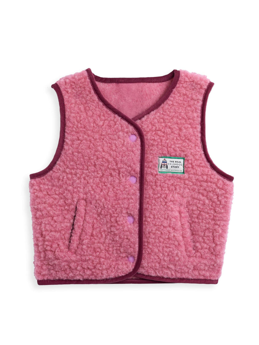 children's merino wool vest - dusty pink