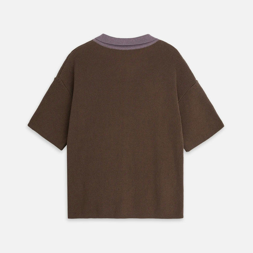 men's organic cotton polo shirt - mocha