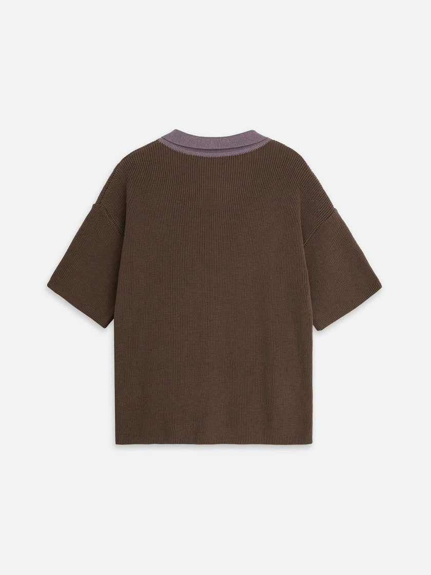 men's organic cotton polo shirt - mocha
