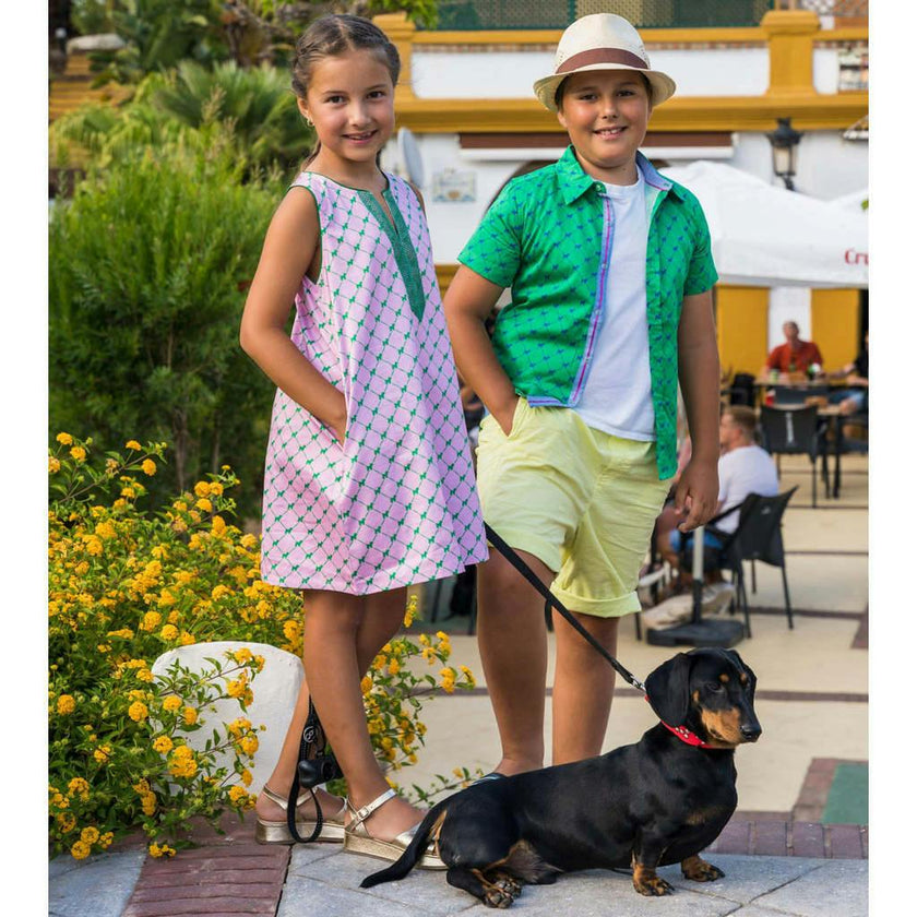 Puppies Pink Shift Dress