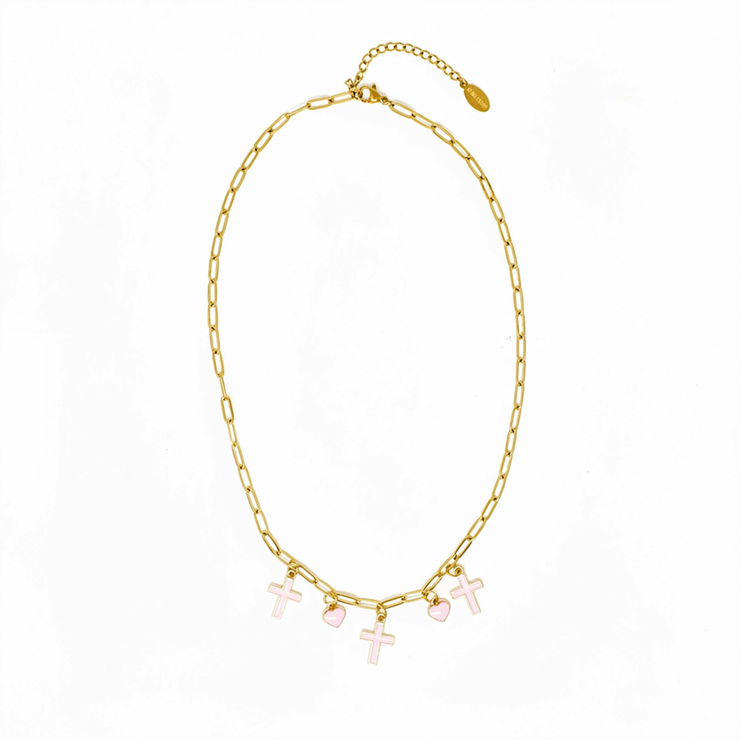 Cross & Heart Charm Necklace