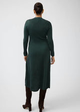 Long Sleeve Fit-and-Flare Sweater Maternity Midi Dress