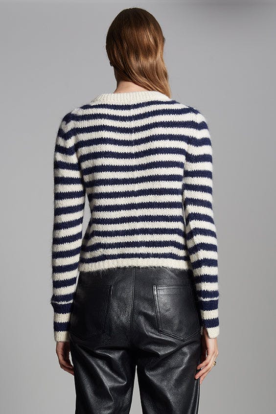 AVA STRIPE SWEATER | IVORY + NAVY