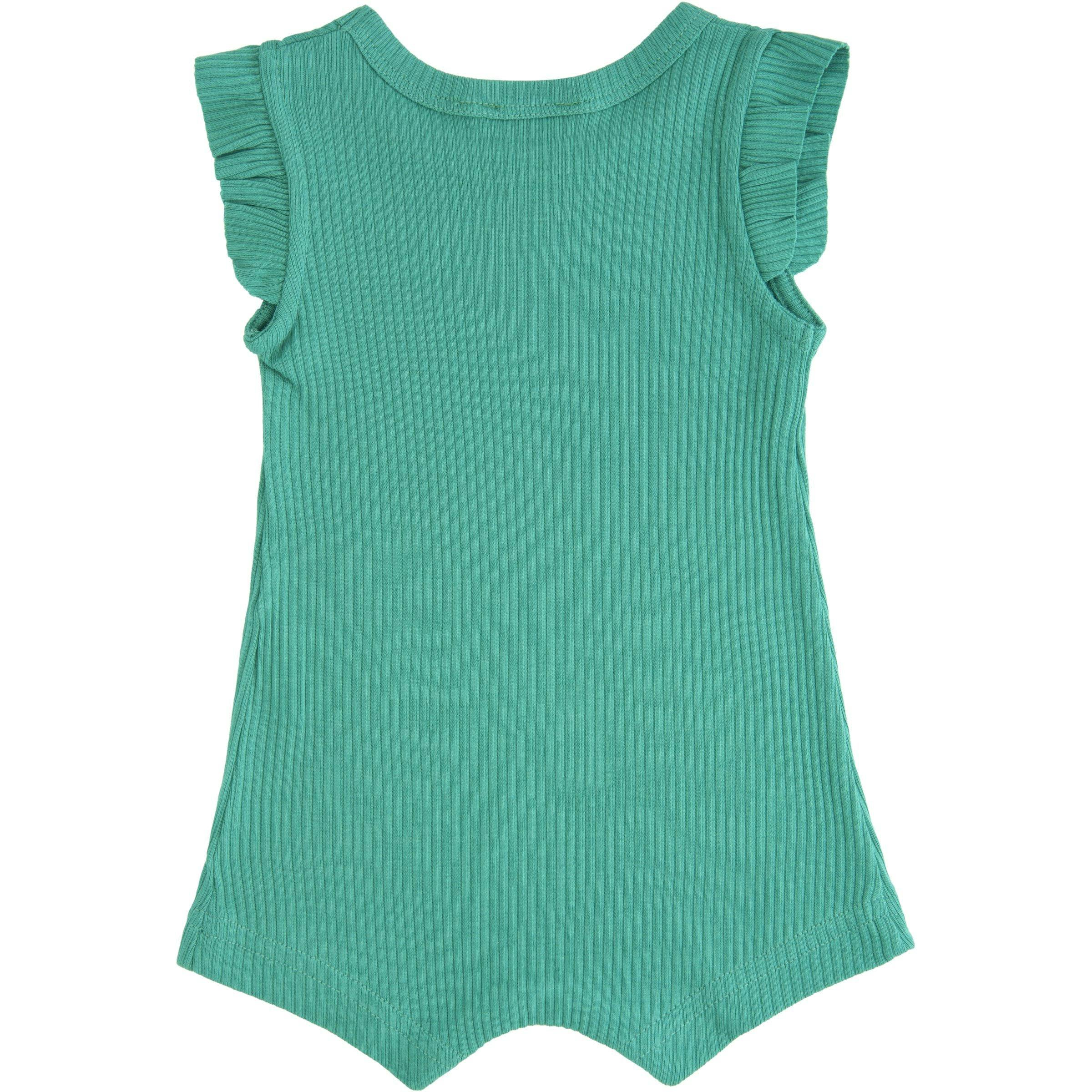 Green Turqoise Ruffle Sleeve Modal Shortie
