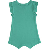 Green Turqoise Ruffle Sleeve Modal Shortie