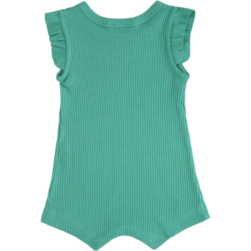 Green Turqoise Ruffle Sleeve Modal Shortie