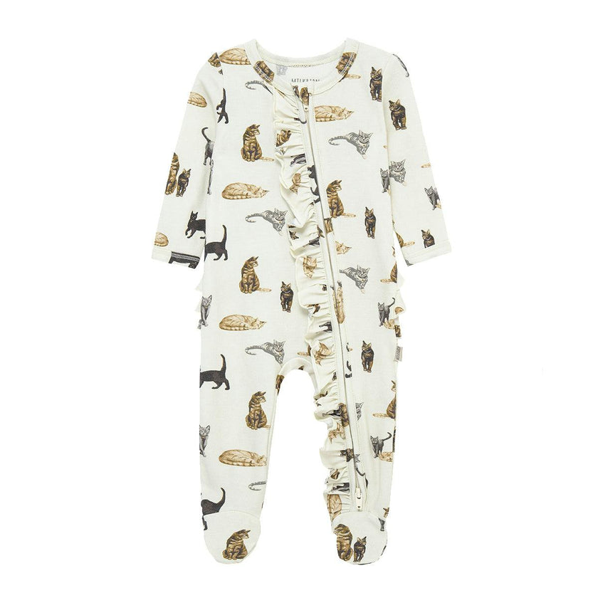 Cotton Stretch Ruffle Footed Romper