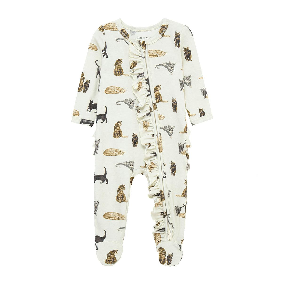 Cotton Stretch Ruffle Footed Romper