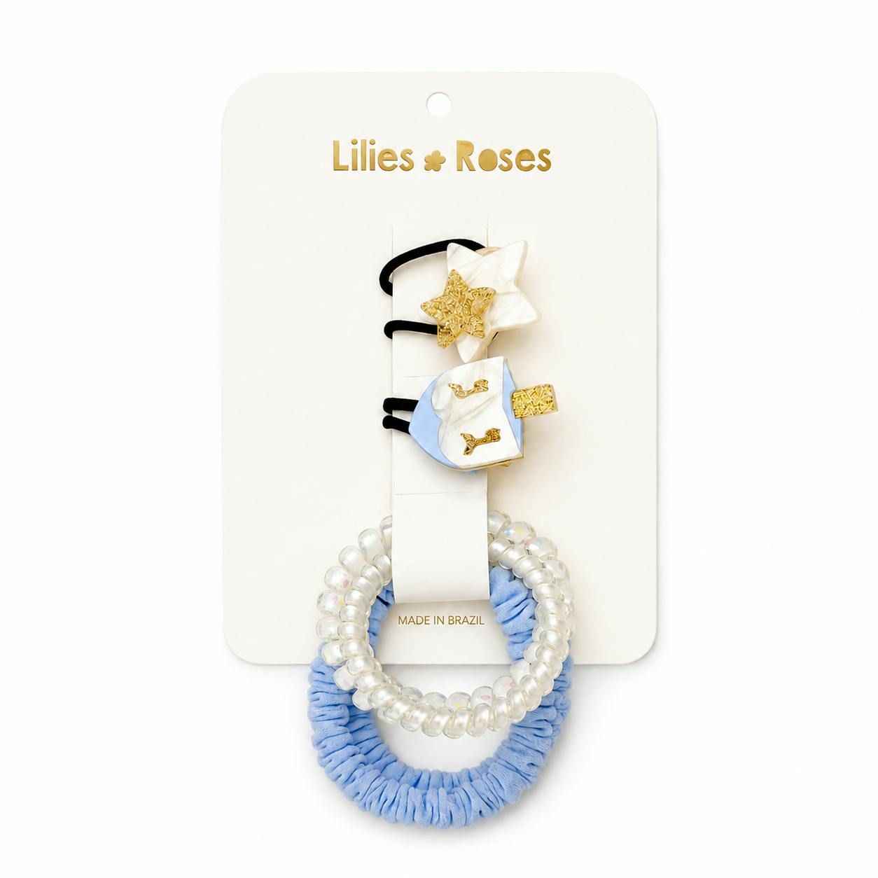 Dreidel Star Hair Ties Set
