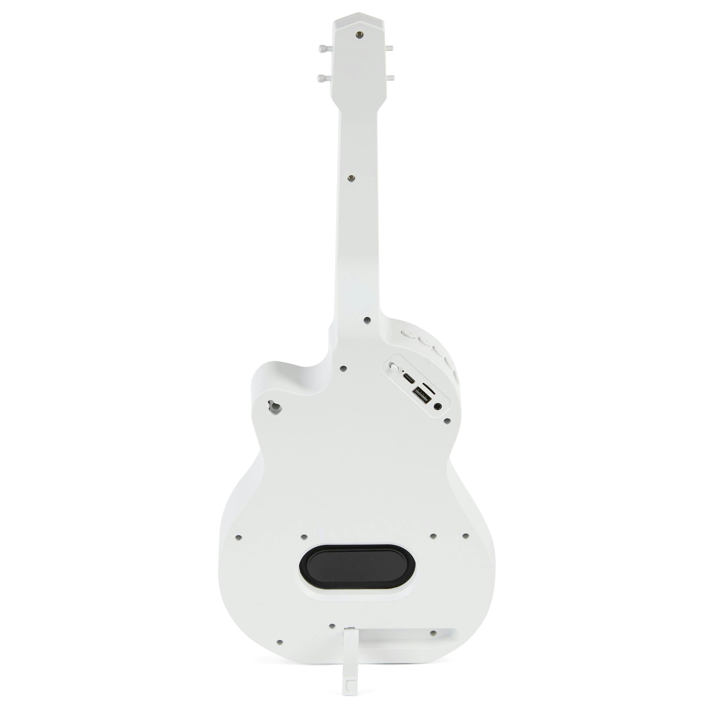 Rock Star Karaoke-Guitar Speaker & Microphone Combo - White