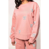 Micah Crew Neck Sweatshirt in Pink & Bows