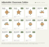Round Adjustable Kids Table – 36" Diameter, 17" to 25" Height | Classroom, Montessori & Daycare Activity Table