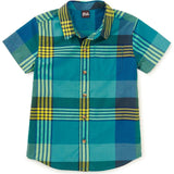 Plaid Button Up Woven Shirt, Blue