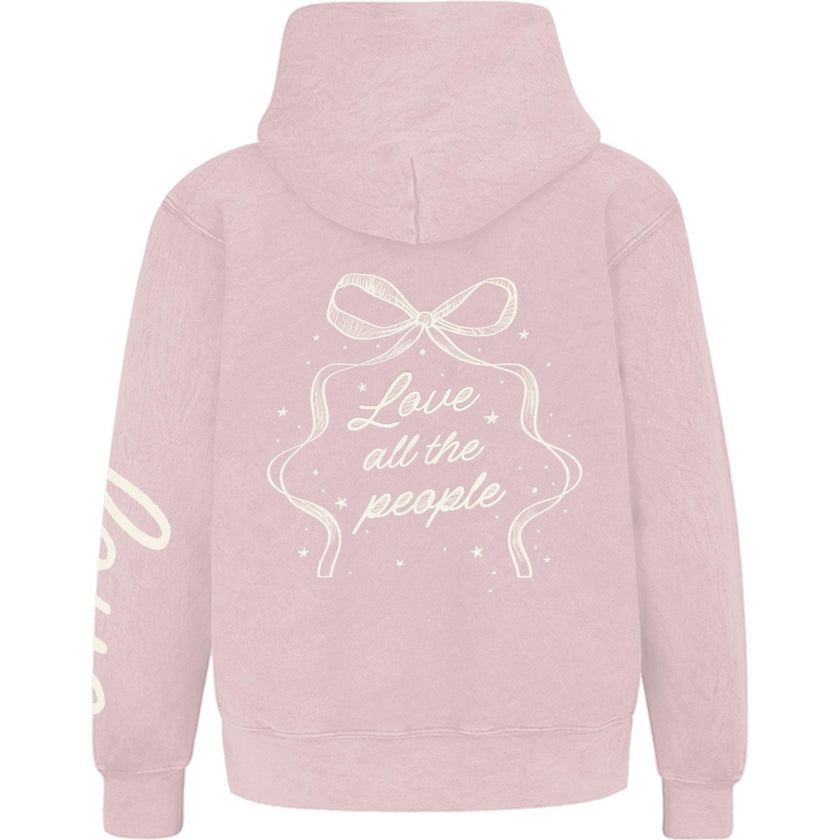 Kids Love People Hoodie-Washed Pink-Girls