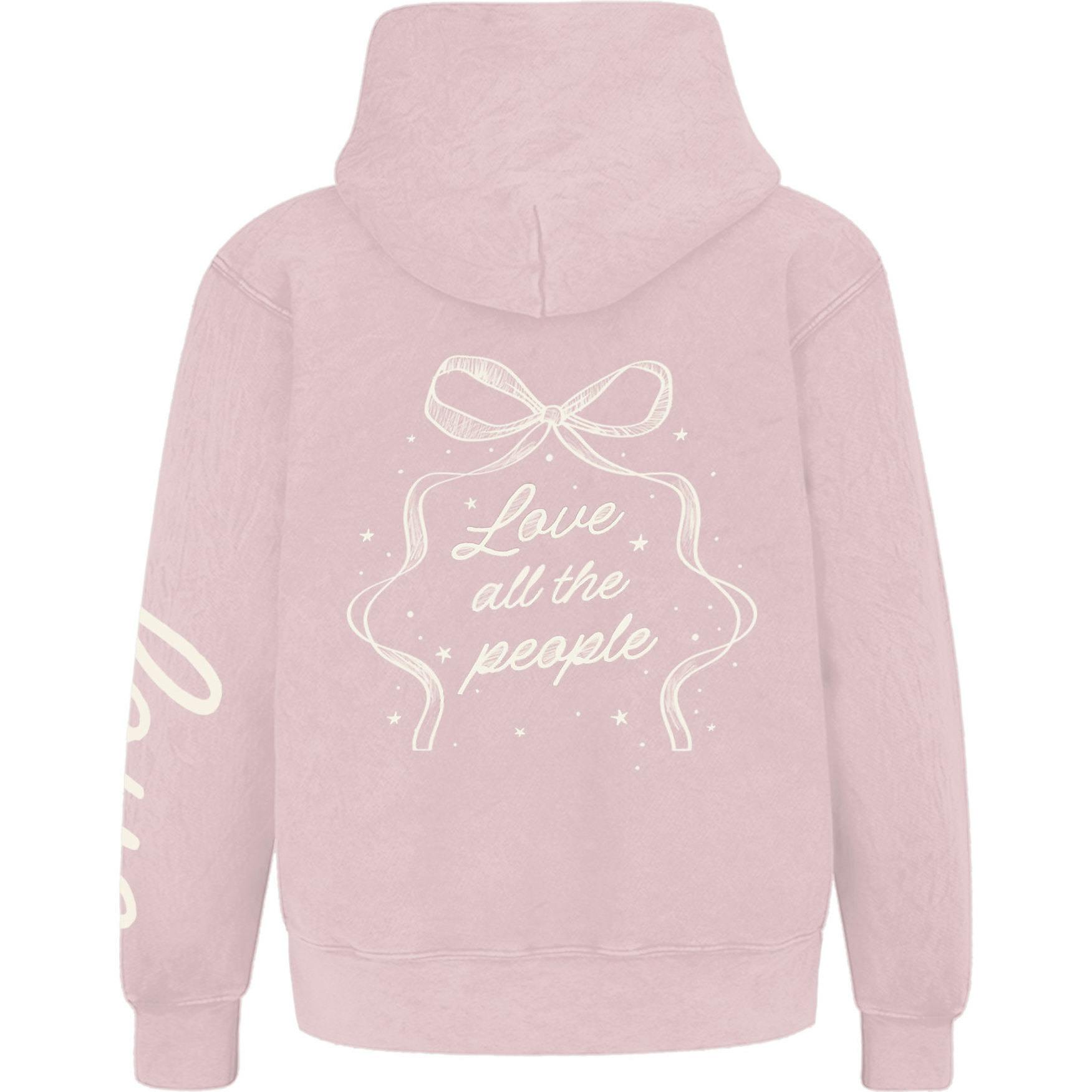 Kids Love People Hoodie-Washed Pink-Girls