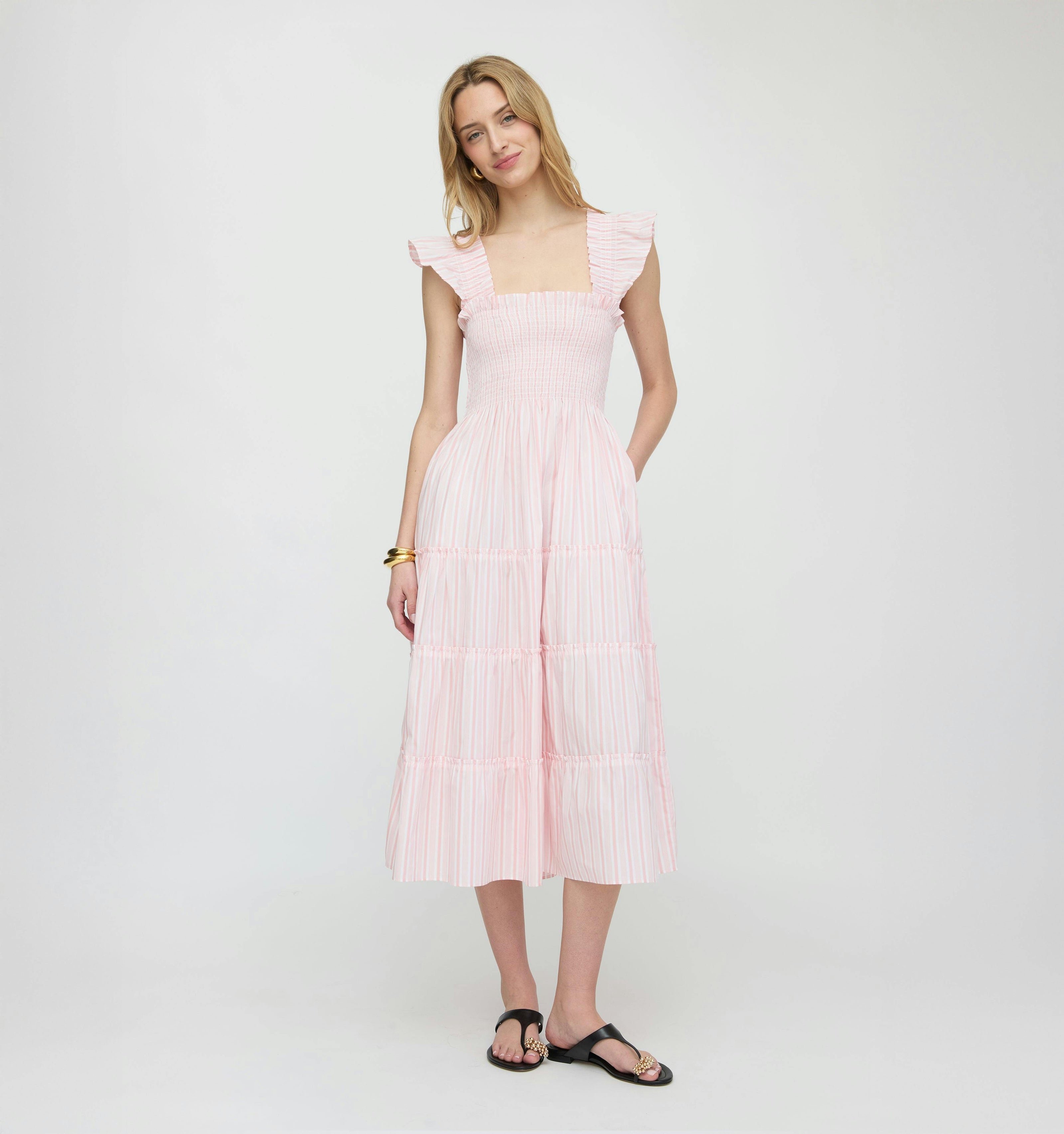 The Ellie Nap Dress - Pink Variegated Stripe