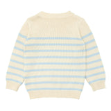 unisex cream and blue stripe knit sweater