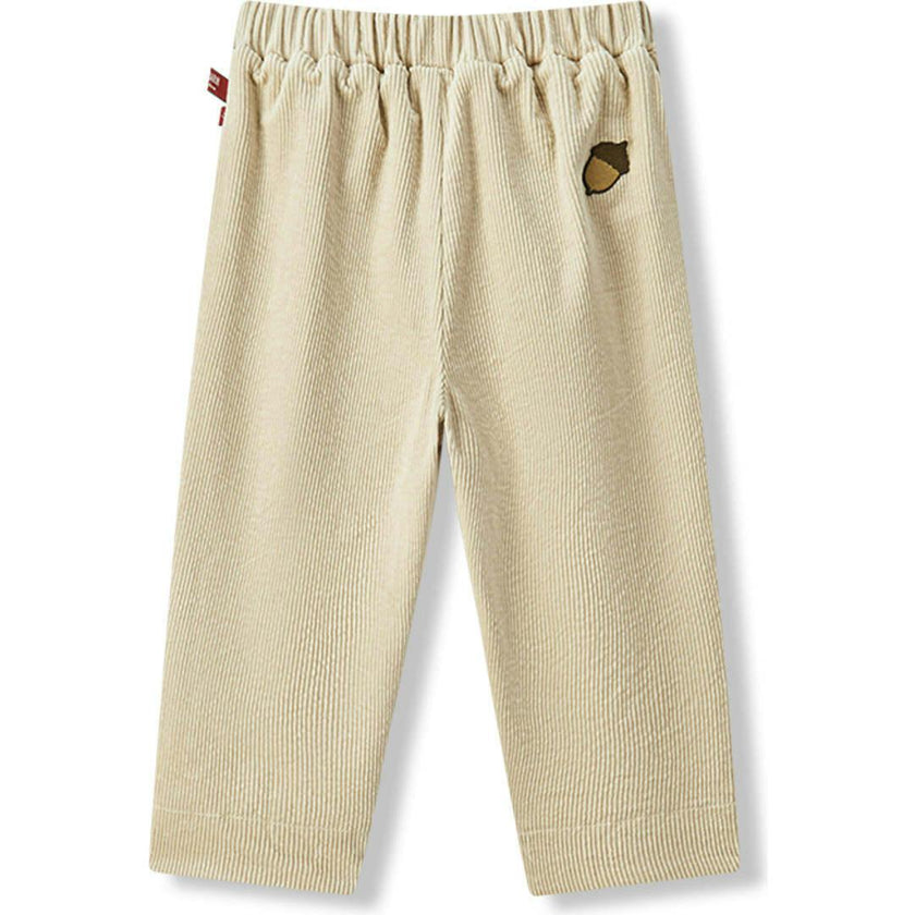 Beige Corduroy Pocket Pants