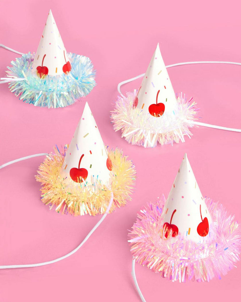 Mini Bday Cake Hats - 10 mini hats