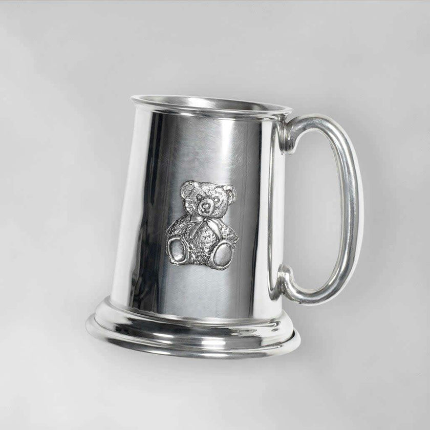 Bertie Bear's Traditional Pewter Christening Tankard