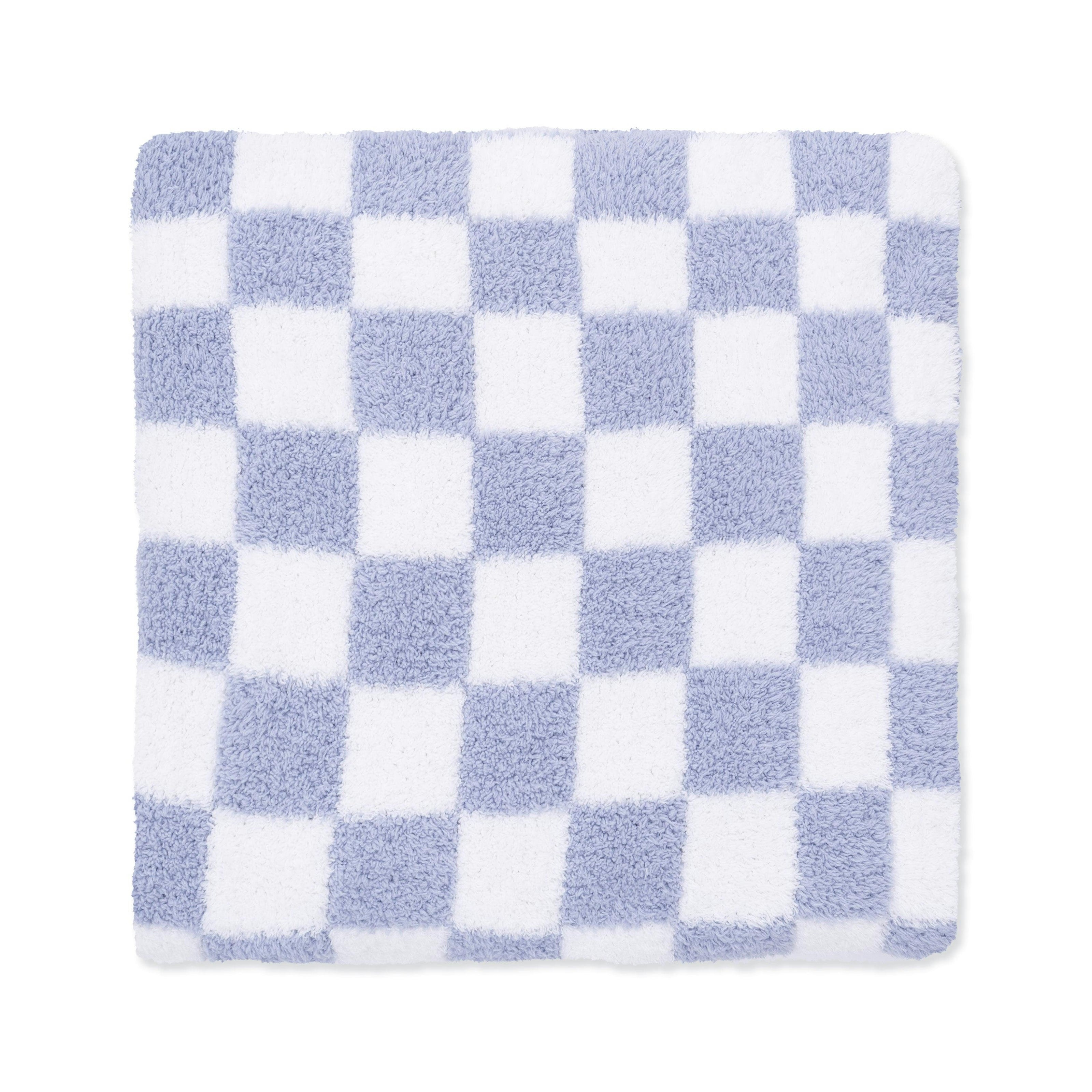 Chenille - Dusty Blue Checkerboard Blanket