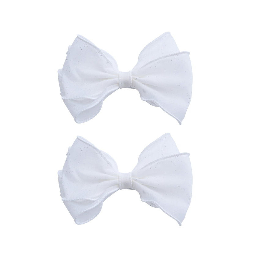 Shimmer White Bow Duo