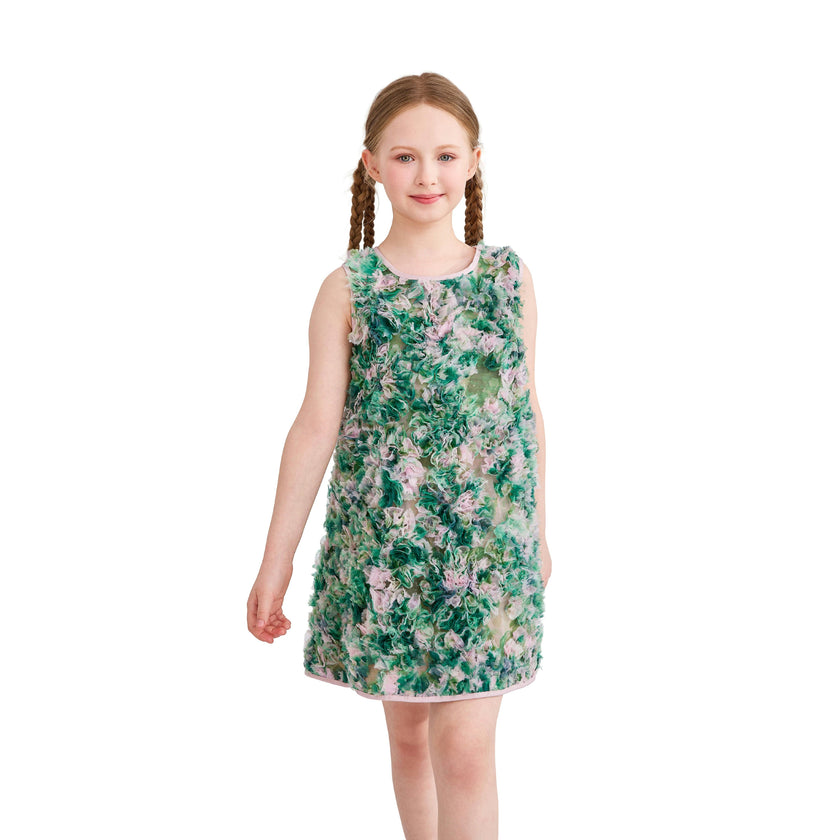 Green Sylvie Floral Textured Dress