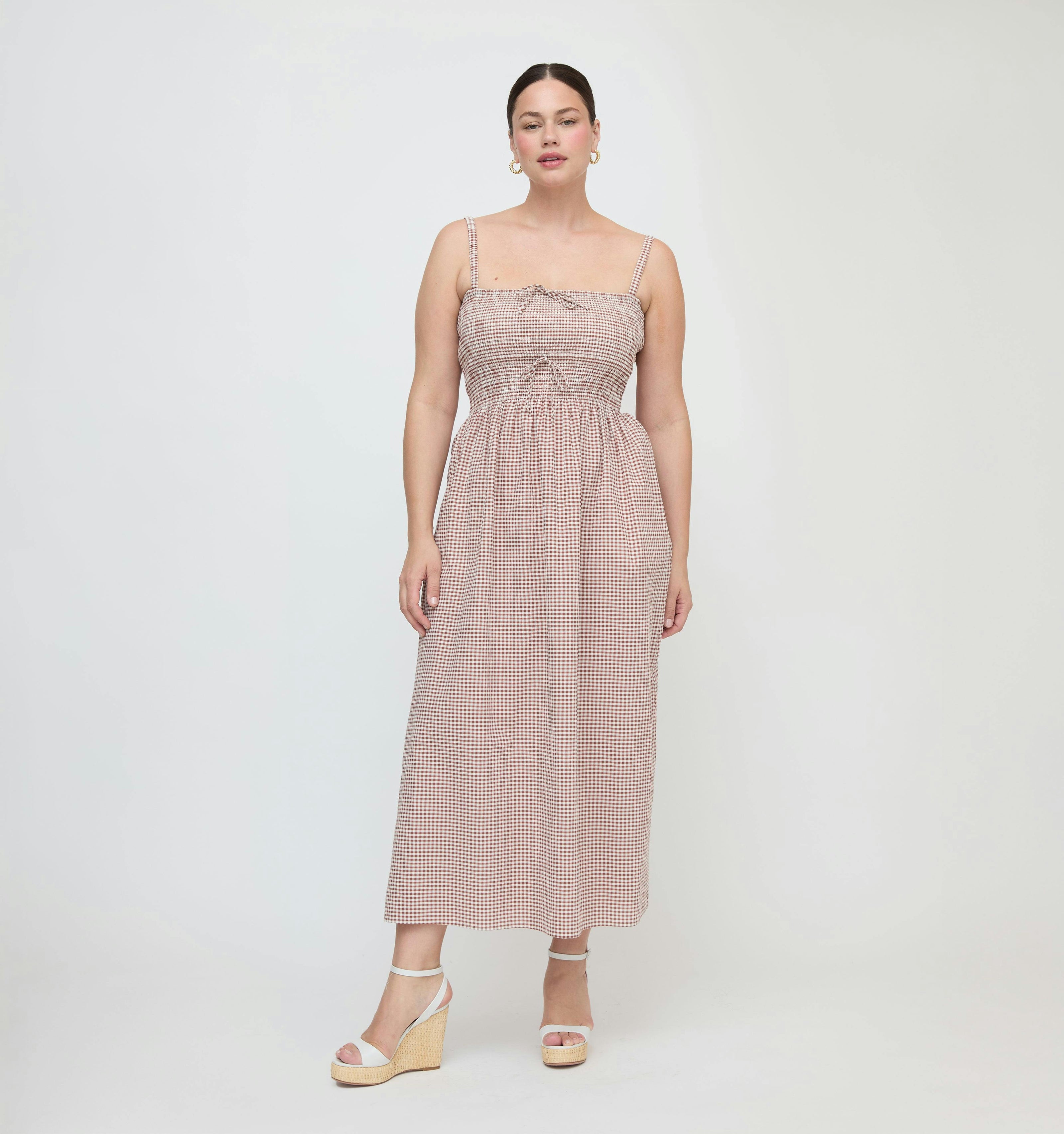 The Larissa Nap Dress - Cognac Gingham