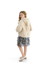 Cream Bunny-Eared Fuzzy Jacket