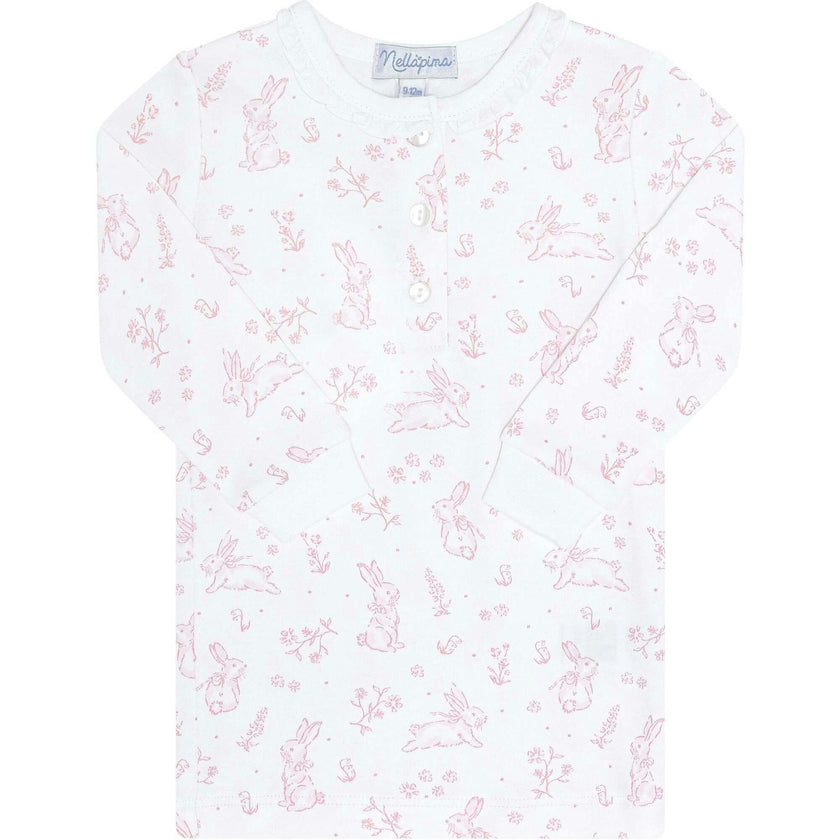 Pink Bunny Toile Pajama