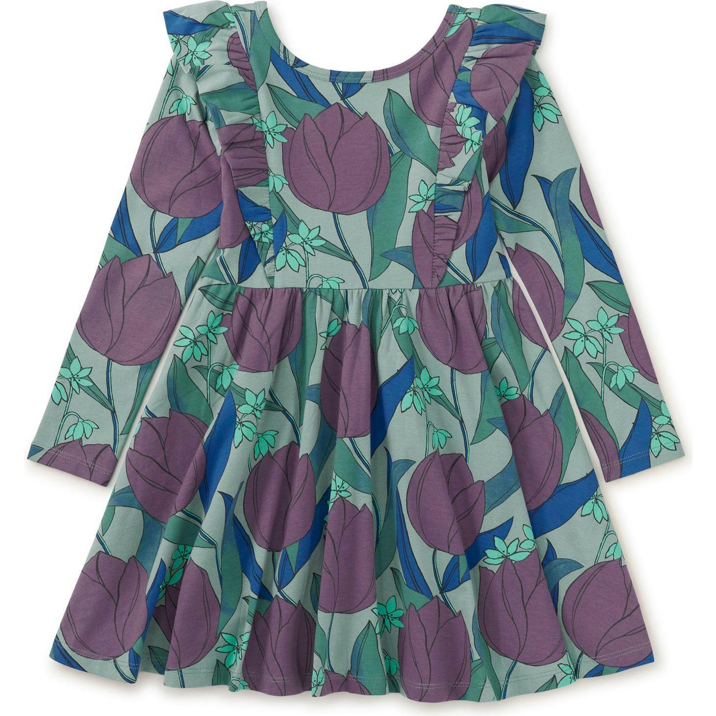 Ruffle Shoulder Ballet Dress, Green