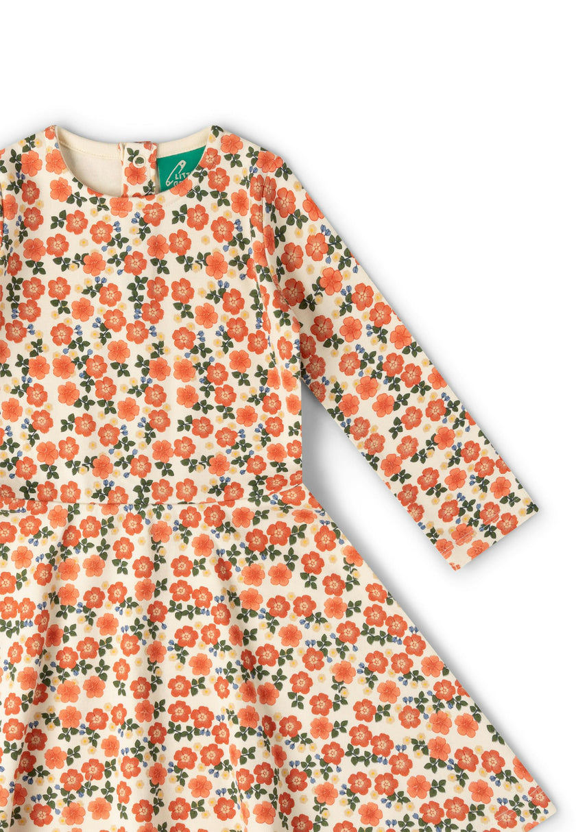 Petals Long Sleeve Spinny Dress, Multi
