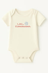 Little Firecracker Organic Cotton Short Sleeve Baby Bodysuit
