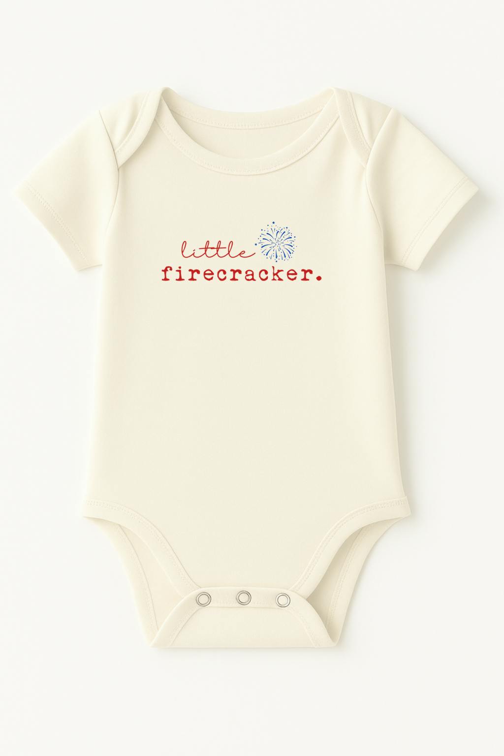 Little Firecracker Organic Cotton Short Sleeve Baby Bodysuit