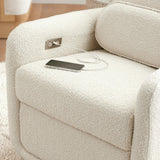 Arc Electronic Recliner and Swivel Glider in Boucle with USB port
