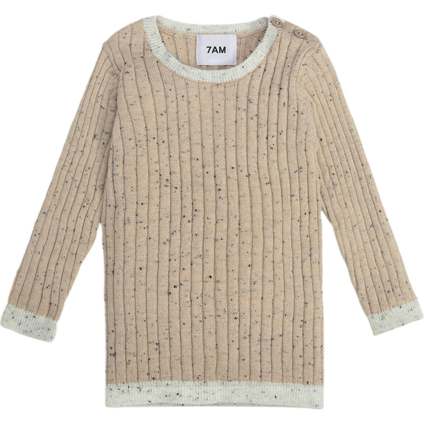 Ribbed Knit Long Sleeve Retro Top