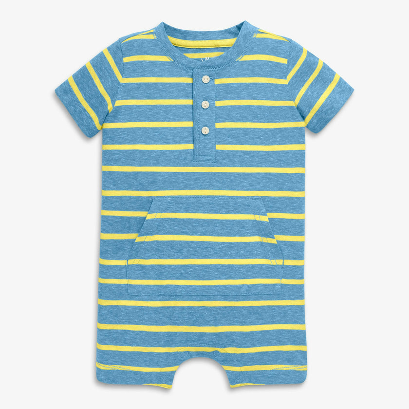 Baby heathered henley shortie in stripe