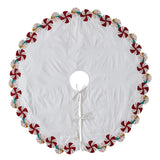 LIMITED EDITION Candy Swirl Hand Beaded Christmas Tree Skirt