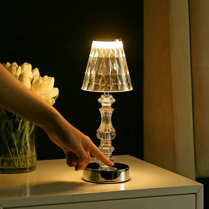 Lillian 12.75" Classic Acrylic Rechargeable Integrated Portable LED Table Lamp