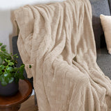 Textured Sustainable Knit Throw Blanket - Basketweave