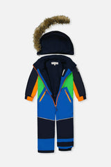 Kids One Piece Discover Snowsuit Blue Green and Orange