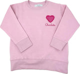 Custom Embroidered Fringe Heart Sweatshirt