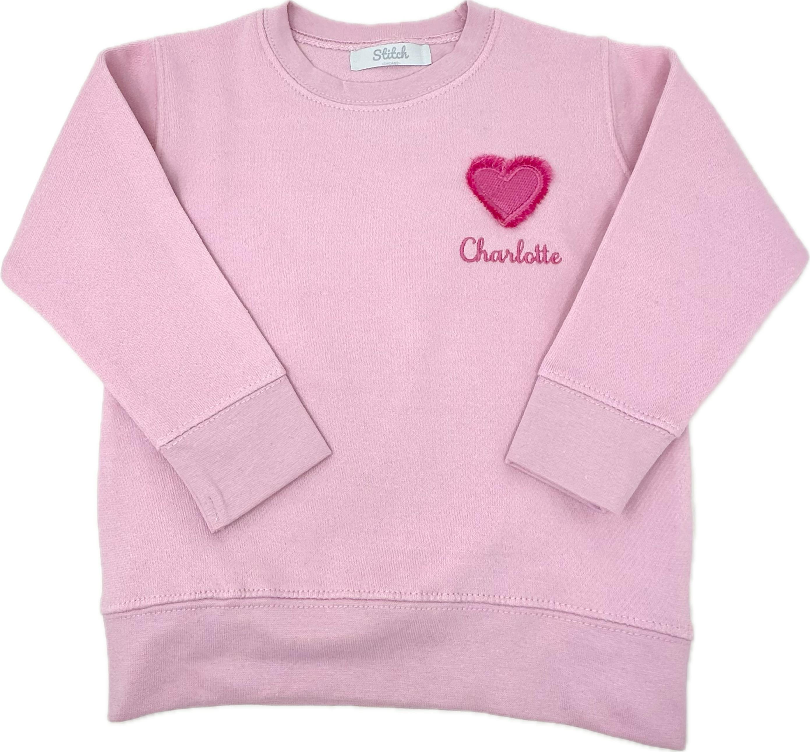 Custom Embroidered Fringe Heart Sweatshirt
